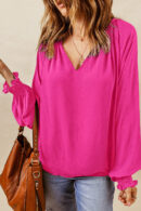Eliana - Blouse élégante ample à manches longues et col à encoche