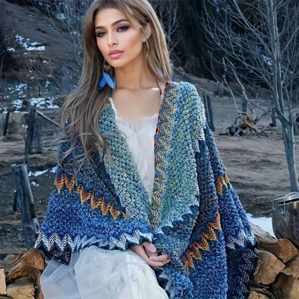 Maddie - Poncho d'hiver Écharpe tricotée