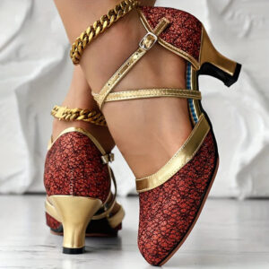 Marietta - Chaussures à talons mi-hauts épais avec brides à boucle croisée