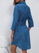 María - Robe boutonnée en jean à manches longues