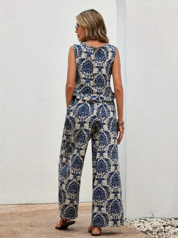 Thea - Ensemble composé d'un haut sans manches et d'un pantalon à jambes larges – Image 3