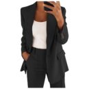 MiraSet - Ensemble tailleur femme avec blazer et pantalon de couleur unie