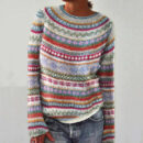 Gia - Pull tricoté à la mode avec col en O