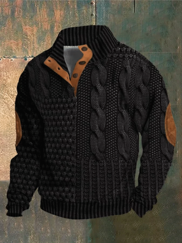 Albert - Pull rétro à col roulé en cachemire pour hommes avec col montant – Image 8