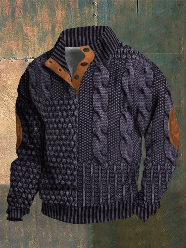 Albert - Pull rétro à col roulé en cachemire pour hommes avec col montant – Image 7