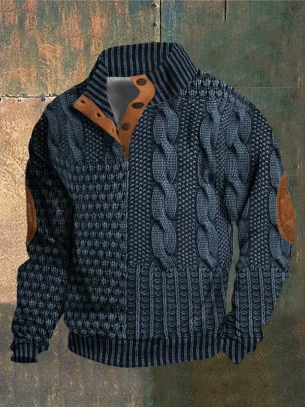 Albert - Pull rétro à col roulé en cachemire pour hommes avec col montant – Image 6