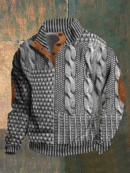 Albert - Pull rétro à col roulé en cachemire pour hommes avec col montant