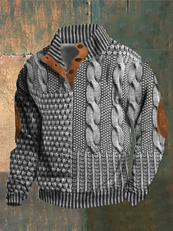 Albert - Pull rétro à col roulé en cachemire pour hommes avec col montant – Image 5