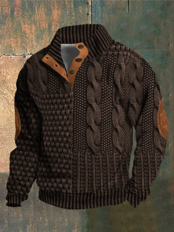 Albert - Pull rétro à col roulé en cachemire pour hommes avec col montant – Image 4