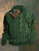Albert - Pull rétro à col roulé en cachemire pour hommes avec col montant