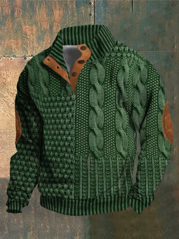 Albert - Pull rétro à col roulé en cachemire pour hommes avec col montant – Image 3