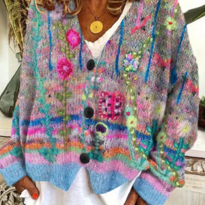 Elise - Pull femme à motifs floraux