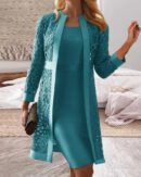 Lucy - Robe en Dentelle et Cardigan pour Femmes, Ensemble à Deux Pièces