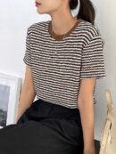 Margot - T-shirt col rond à motif rayé