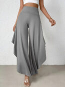 Ingrid - Pantalon à jambe large avec ourlet asymétrique