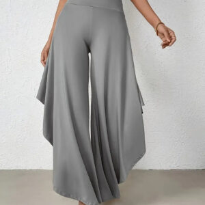 Ingrid - Pantalon à jambe large avec ourlet asymétrique