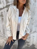 Tova – Veste élégante en velours côtelé avec fermeture éclair
