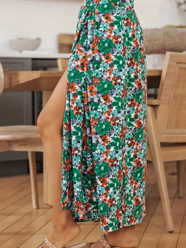 Doreen - Jupe à motif fleuri et fente latérale – Image 4