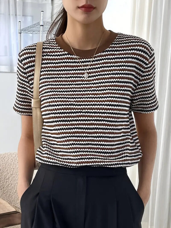 Margot - T-shirt col rond à motif rayé