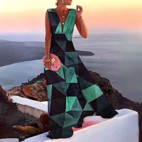 Adelia - Robe imprimée sans manches chic et élégante pour femmes – Image 2