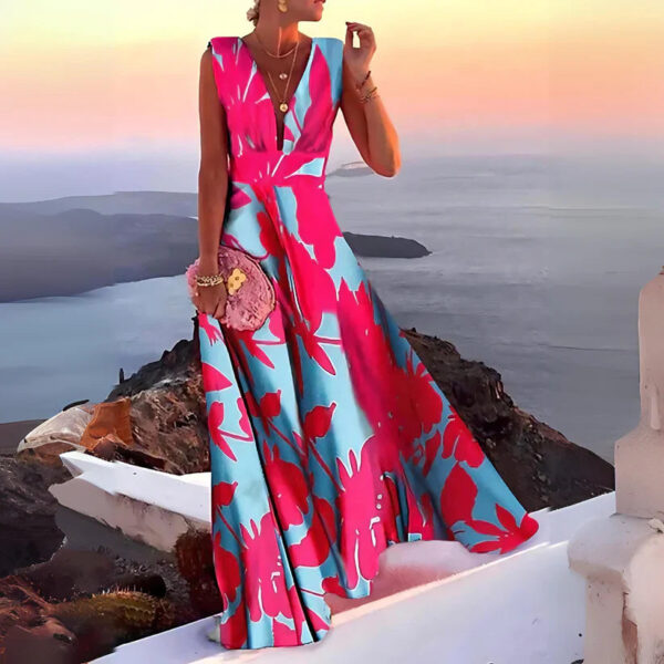 Adelia - Robe imprimée sans manches chic et élégante pour femmes – Image 3