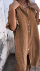 Helen - Robe chemise à manches mi-longues