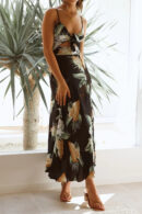 Lillian - Robe longue imprimée sans manches pour femme
