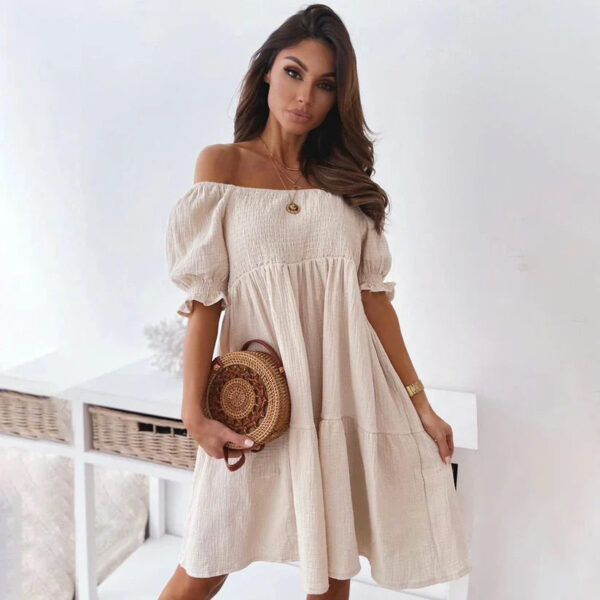 Frona - Robe chic et élégante à épaules découvertes pour femmes – Image 3