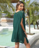 Nori - Robe de plage avec col en V et découpes creuses