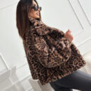 Alexandra - Veste à imprimé léopard duveteuse pour femme