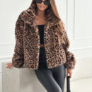 Alexandra - Veste à imprimé léopard duveteuse pour femme