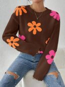 Florie - Pull en maille à imprimé floral