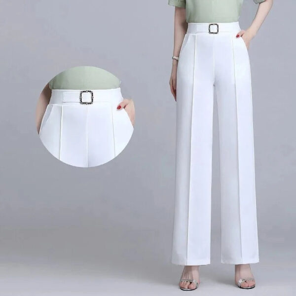 Georgia - Pantalon large taille haute en soie glacée – Image 3