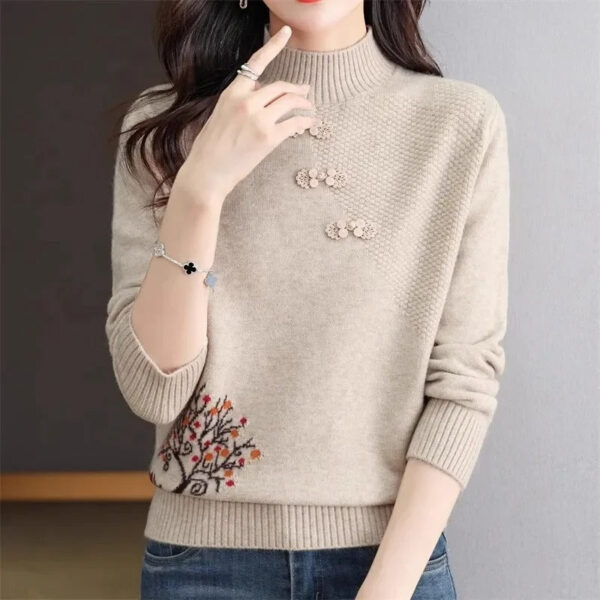 Evie - Pull basique en tricot avec col montant – Image 2