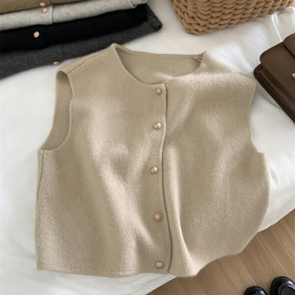 Maureen - Gilet tricoté sans manches élégant – Image 4