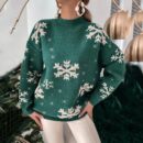 Stella - Pull en maille avec impression de flocons de neige