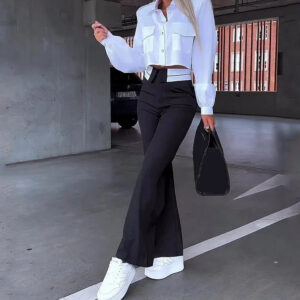 Dorothy - Ensemble manteau blazer court et pantalon droit