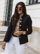 Martha - Veste blazer élégante avec col en O et manches longues