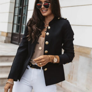 Martha - Veste blazer élégante avec col en O et manches longues