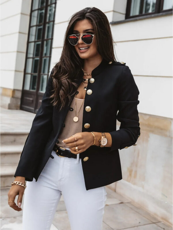 Martha - Veste blazer élégante avec col en O et manches longues