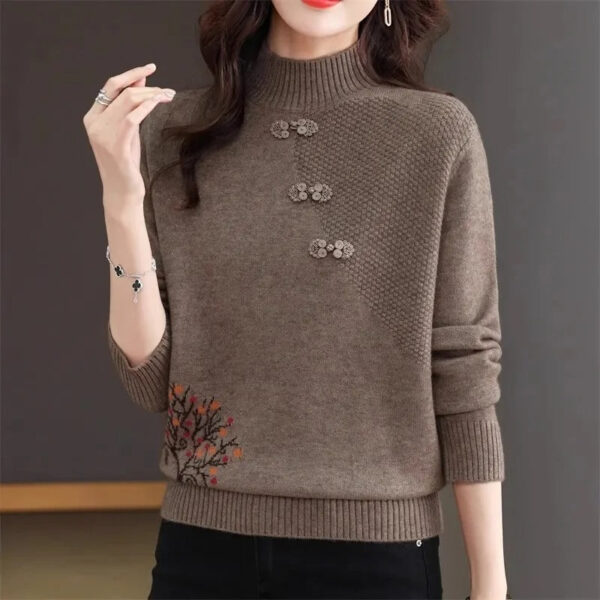 Evie - Pull basique en tricot avec col montant – Image 3