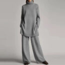 Hulda - Ensemble pull à col roulé à manches longues et pantalon large pour femmes