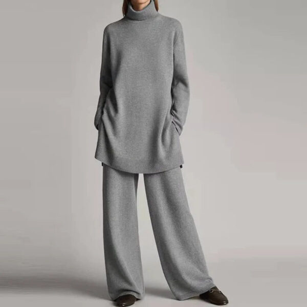 Hulda - Ensemble pull à col roulé à manches longues et pantalon large pour femmes – Image 4