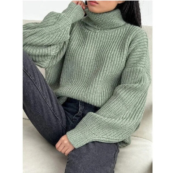 Marjorie - Pull col roulé en maille oversize – Image 5