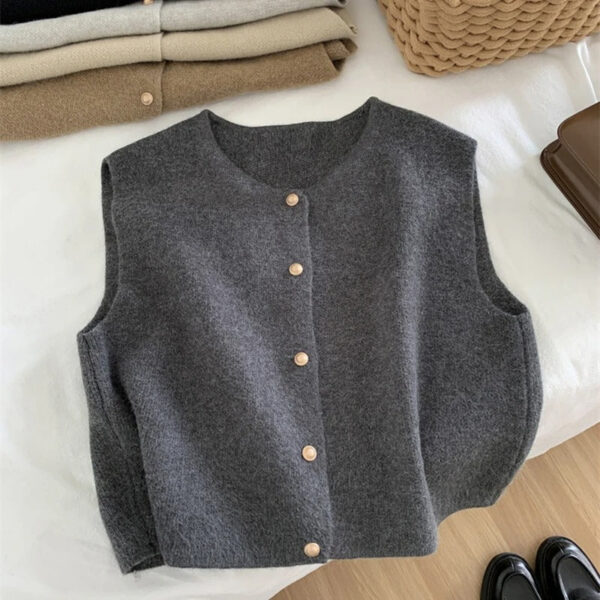 Maureen - Gilet tricoté sans manches élégant – Image 2