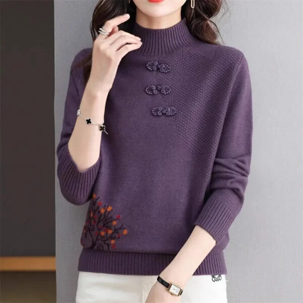 Evie - Pull basique en tricot avec col montant – Image 4