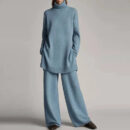 Hulda - Ensemble pull à col roulé à manches longues et pantalon large pour femmes