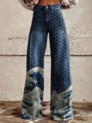 Anzhela – Pantalon large à imprimé coloré