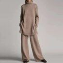 Hulda - Ensemble pull à col roulé à manches longues et pantalon large pour femmes