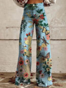 Anzhela – Pantalon large à imprimé coloré
